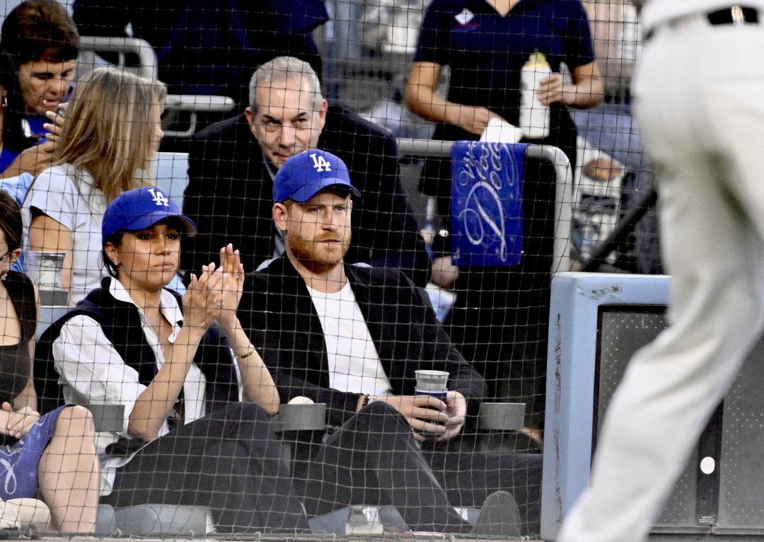 Meghan Markle and Prince Harry during Game 4 of a World Series Baseball game between the Toronto Blue Jays and Los Angeles Dodgers on October 28, 2025, in Los Angeles, California. | Source: Getty Images