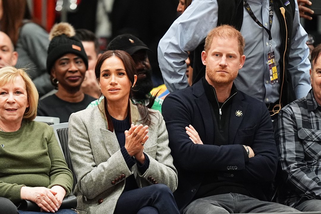 Meghan Markle and Prince Harry watching a wheelchair basketball game during the 2025 Invictus Games on February 9 in Vancouver, Canada. | Source: Getty Images