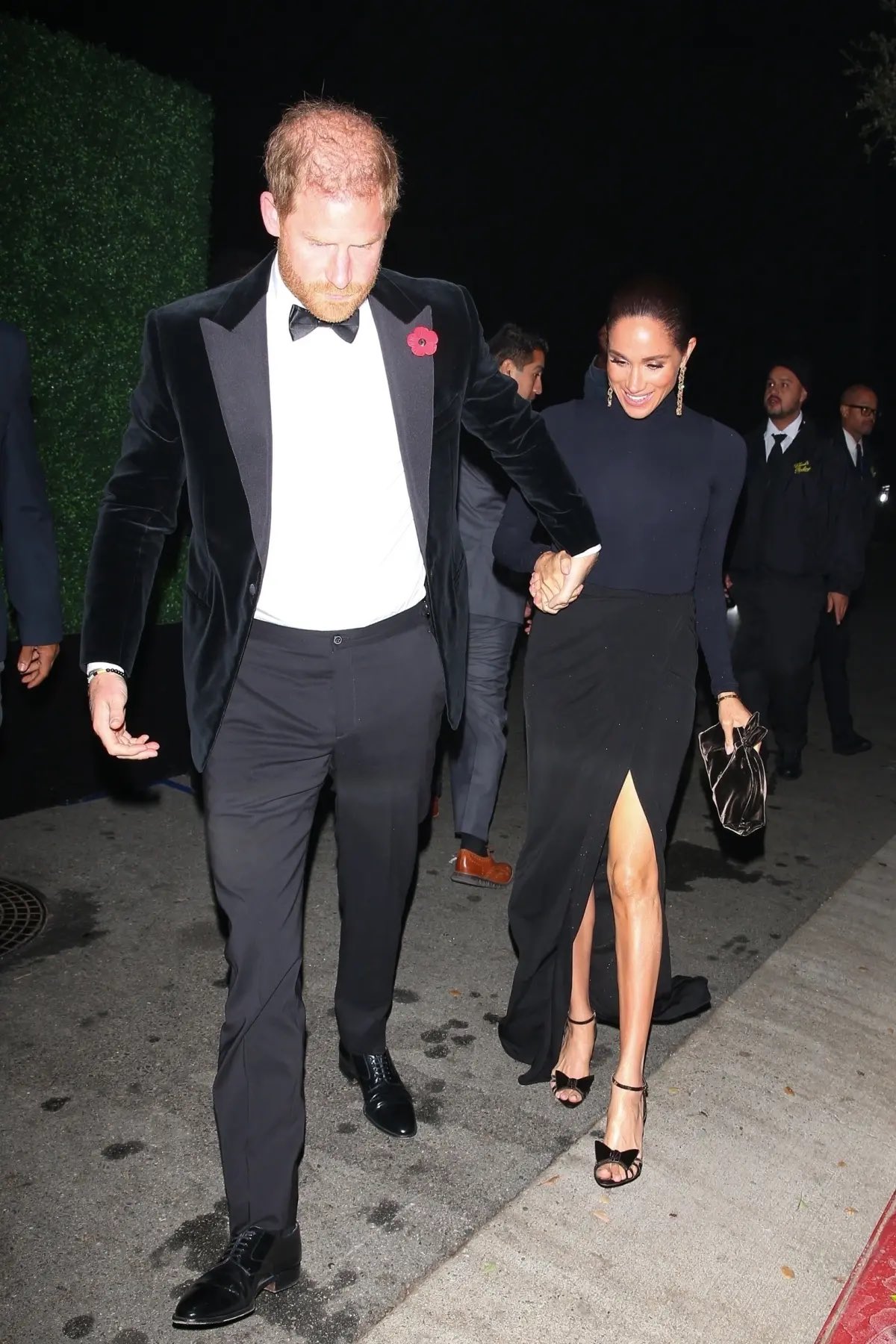 Prince Harry and Meghan Markle are pictured arriving at Kris Jenner's 70th birthday party on 8 November 2025 in Beverly Hills, California. | Source: X/unreMARKLEble