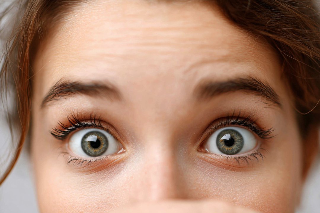 A woman with her eyes wide open | Source: Midjourney