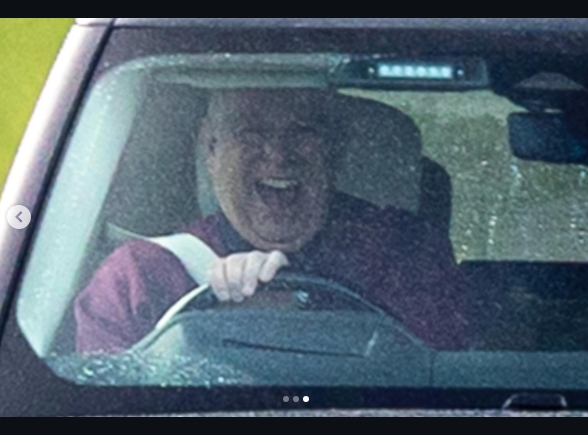Seen grinning behind the wheel of his vehicle, Andrew Mountbatten-Windsor appeared animated as he drove through Windsor wearing a Grenadier Guards sweatshirt. Though outwardly jovial, the image — shared on January 18, 2026 — belied the mounting pressure and public scrutiny surrounding his departure from Royal Lodge and the fallout from his ongoing estrangement from senior royals. | Source: Instagram/marcin.nowak.photo