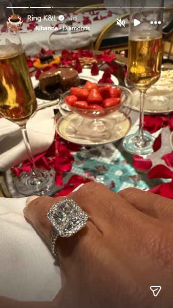 Katie Price shows off her large diamond engagement ring in a close-up snap that sparked online speculation it resembled one worn by Lee Andrews's ex-wife. | Source: Instagram/wesleeeandrews