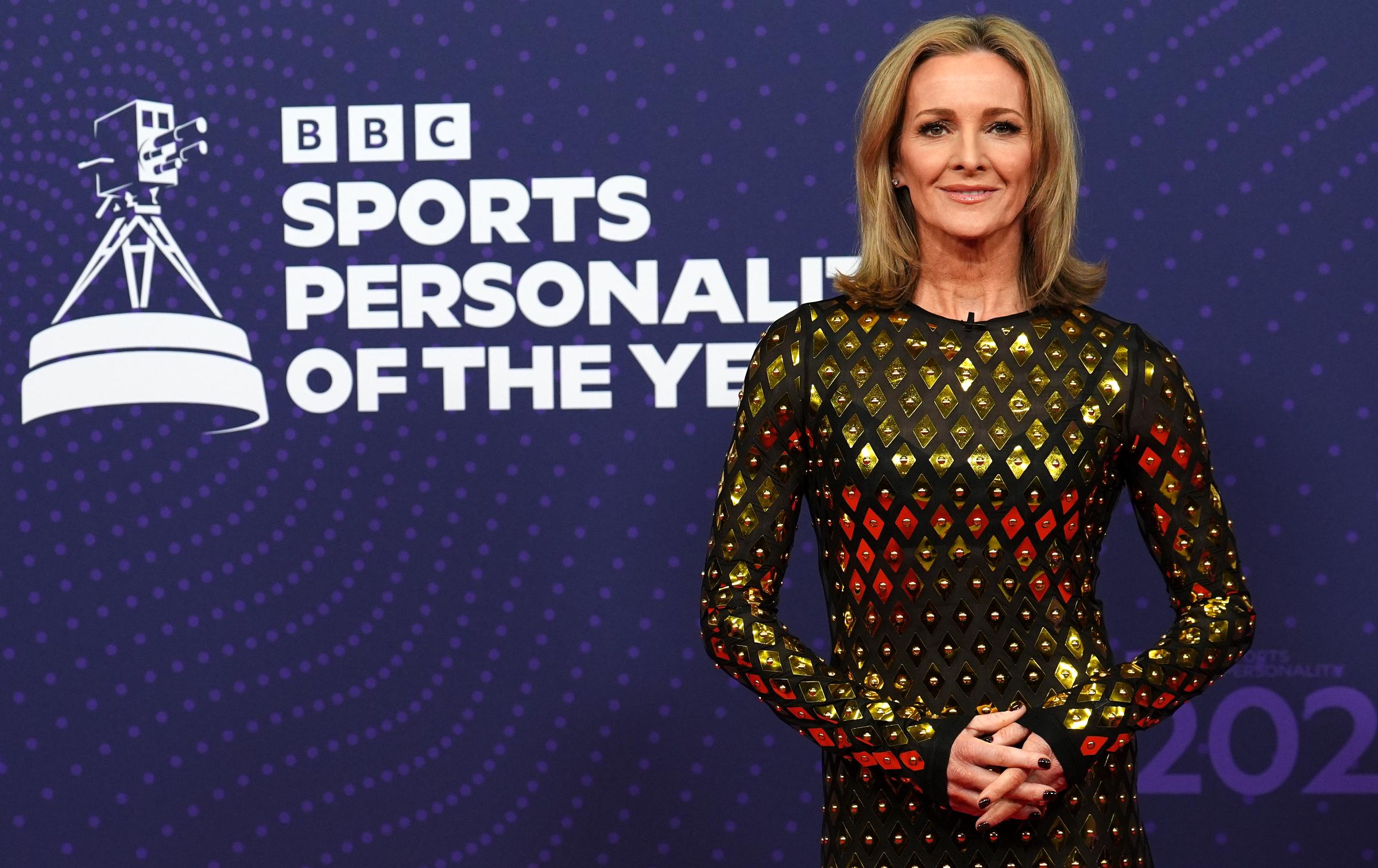 Gabby Logan during the 2025 BBC Sports Personality of the Year Awards on December 18. | Source: Getty Images
