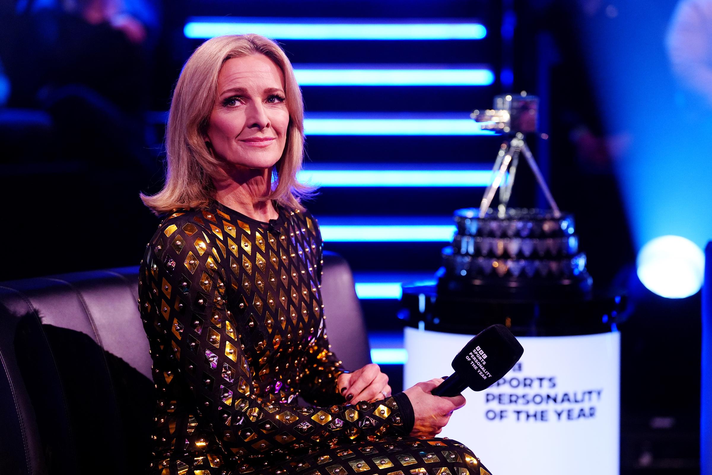 Gabby Logan during the 2025 BBC Sports Personality of the Year Awards on December 18. | Source: Getty Images