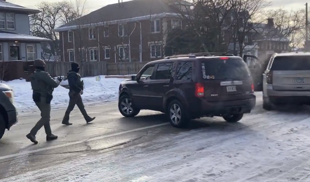 ICE agents are seen approaching Renee Nicole Good's vehicle on the morning of January 7, 2026 | Source: X/maxnesterak
