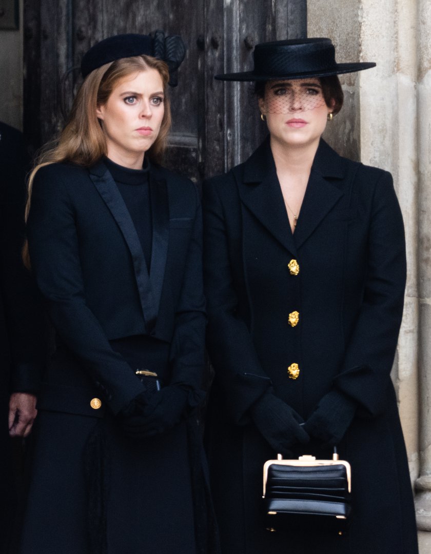 Princess Beatrice of York and Princess Eugenie of York at Westminster Abbey on September 19, 2022 in London, England. | Source: Getty Images
