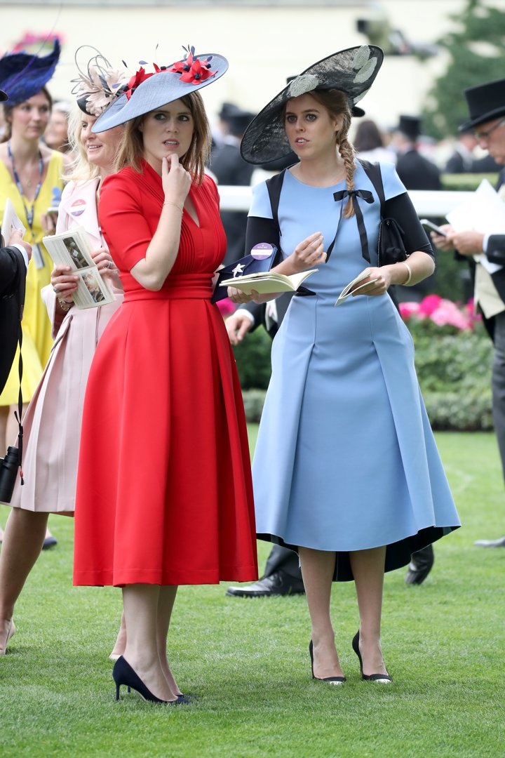 Princess Eugenie and Princess Beatrice during the 2017 Royal Ascot at Ascot Racecourse on June 22 in England. | Source: Getty Images