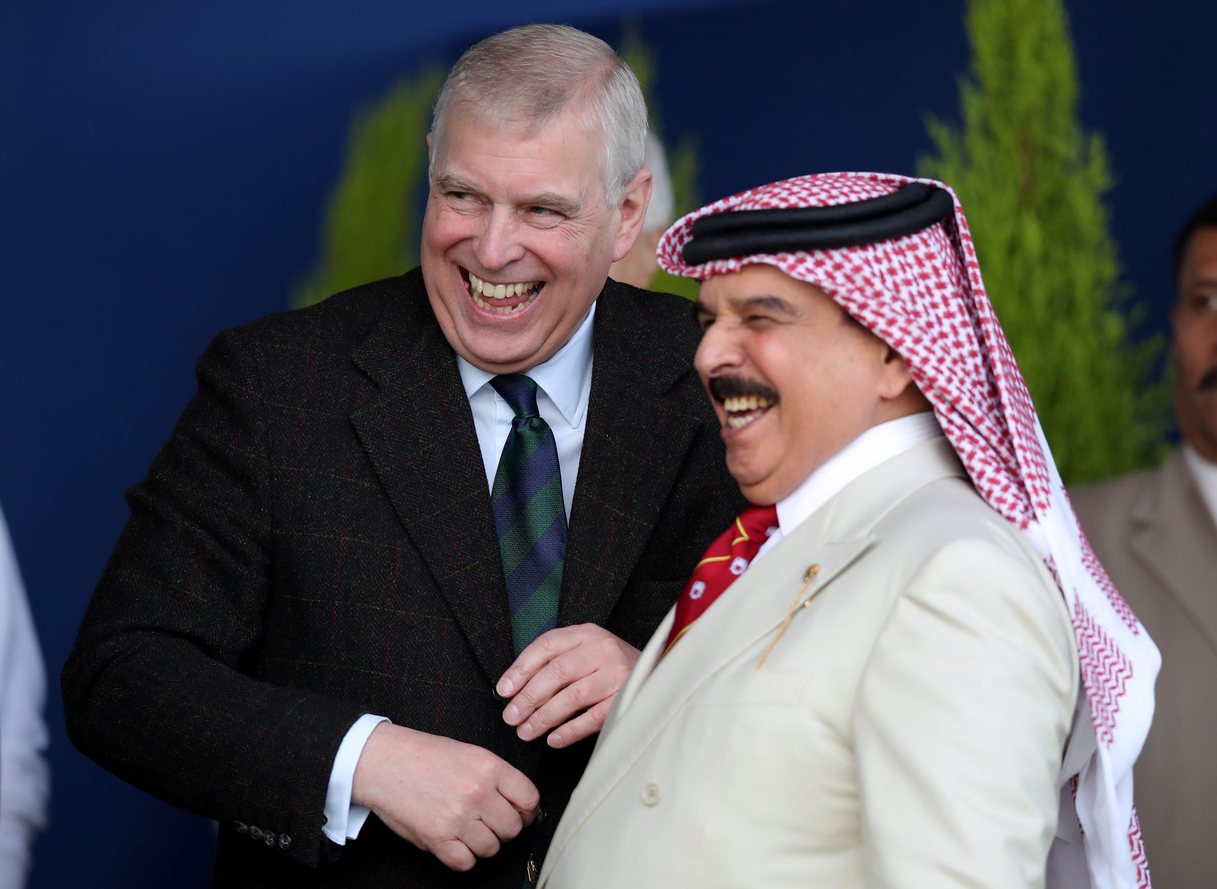 Andrew Mountbatten-Windsor and King Hamad bin Isa Al Khalifa during the Royal Windsor Horse Show on May 10, 2019, in Berkshire, England. | Source: Getty Images