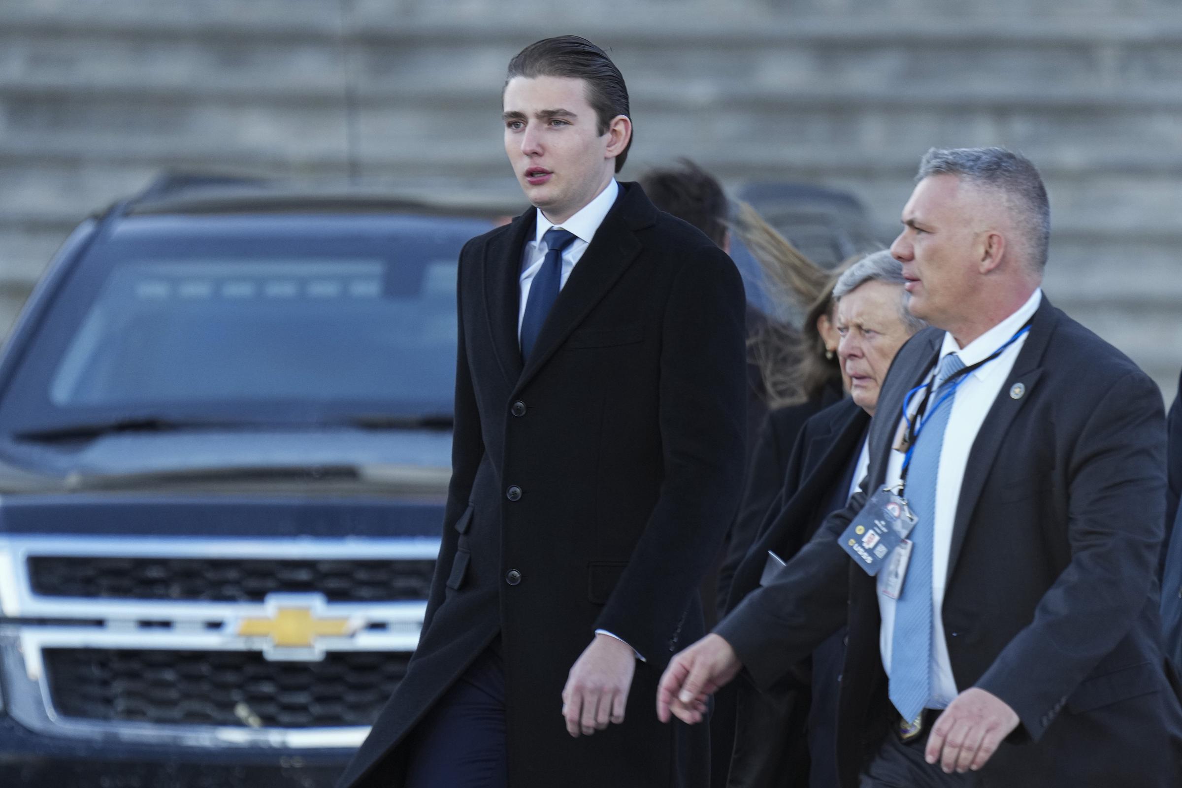 Barron Trump departs from the U.S. Capitol after the Inauguration of U.S. President Donald Trump in Washington, D.C., on January 20, 2025. | Source: Getty Images
