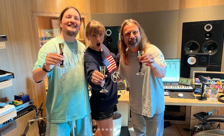 Taylor Swift, Max Martin, and Shellback celebrating 
