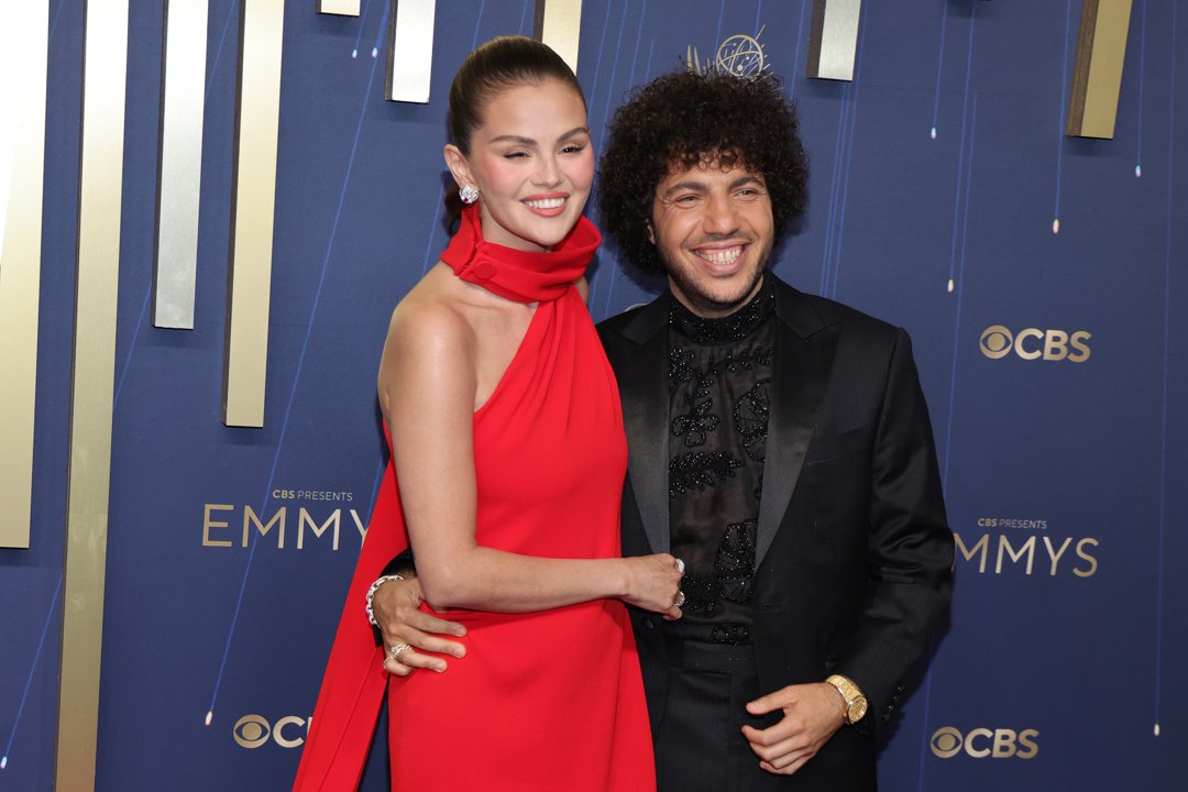 Selena Gomez and Benny Blanco at the 77th Primetime Emmy Awards in Los Angeles, California on September 14, 2025. | Source: Getty Images