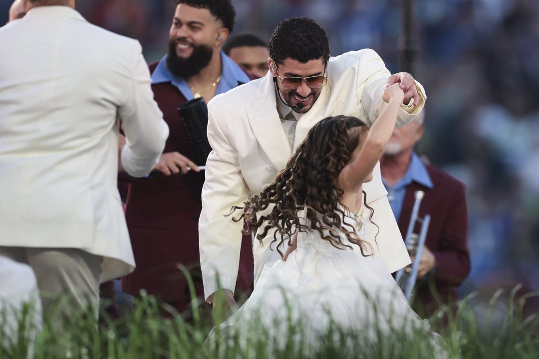 Bad Bunny performs during the Apple Music Super Bowl LX Halftime Show at Levi's Stadium on February 8, 2026, in Santa Clara, California | Source: Getty Images
