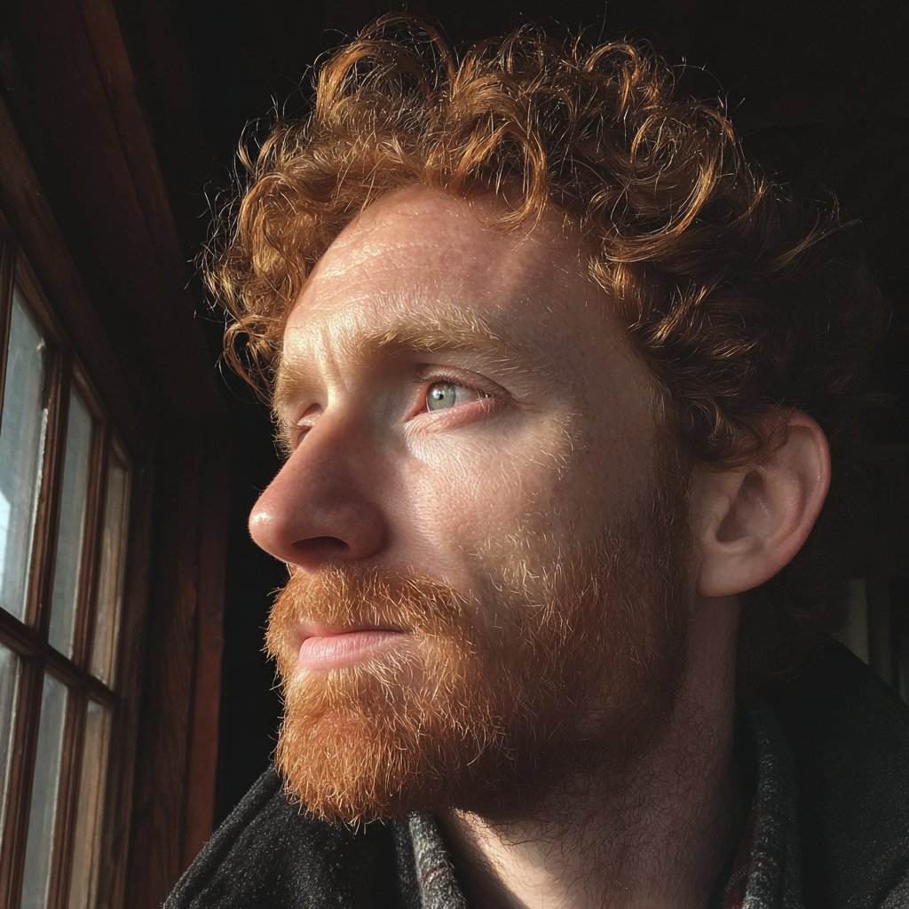 A close-up of a man looking out a window | Source: Midjourney