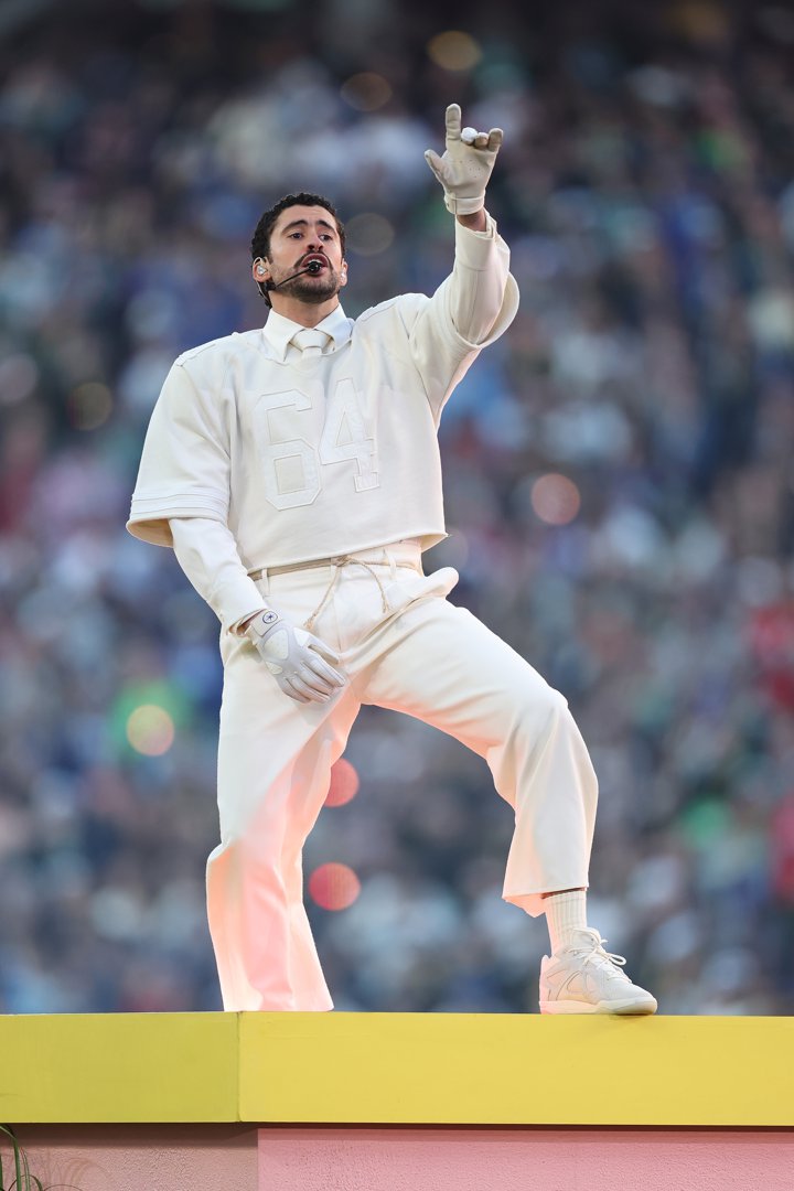 Bad Bunny performs during the Apple Music Super Bowl LX Halftime Show at Levi's Stadium on February 8, 2026, in Santa Clara, California | Source: Getty Images