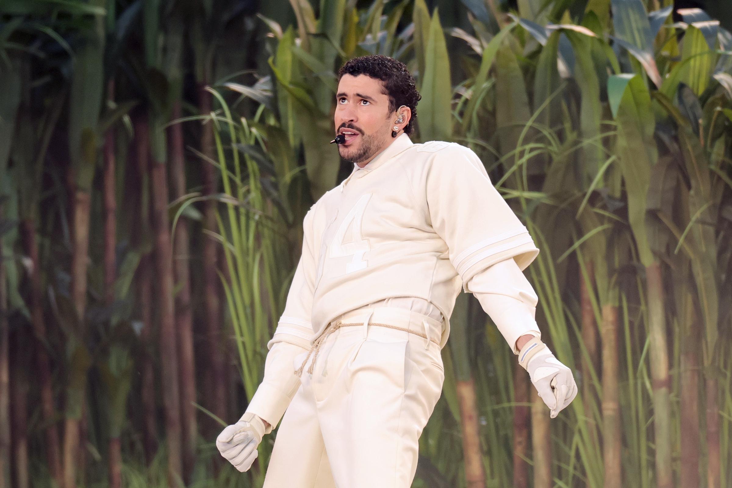 Bad Bunny performs during the Apple Music Super Bowl LX Halftime Show at Levi's Stadium on February 8, 2026, in Santa Clara, California | Source: Getty Images