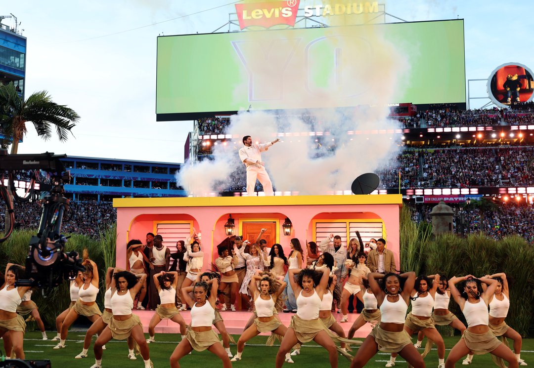 Bad Bunny performs during the Apple Music Super Bowl LX Halftime Show at Levi's Stadium on February 8, 2026, in Santa Clara, California | Source: Getty Images