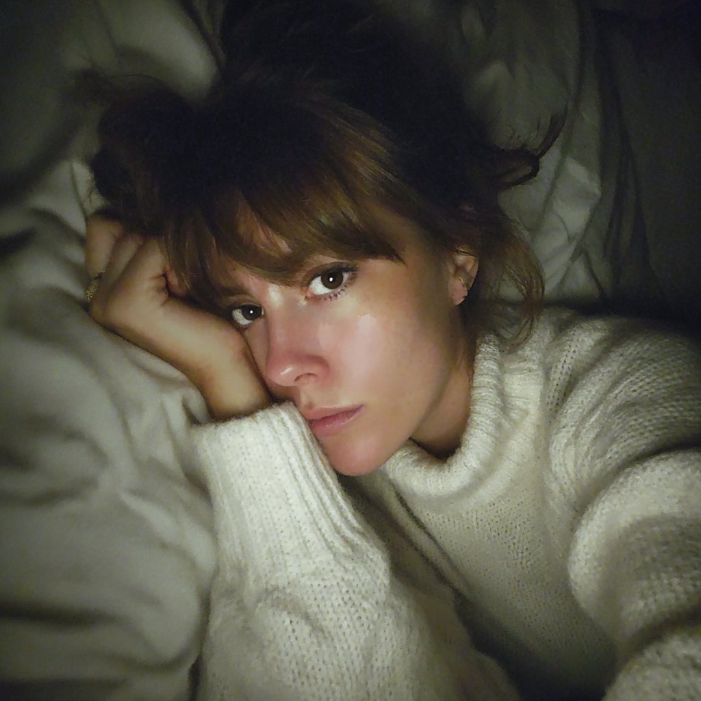 A woman lying in bed | Source: Midjourney