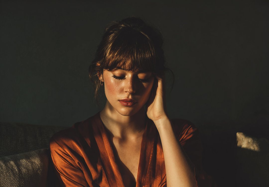 A woman wearing a burnt-orange robe | Source: Midjourney