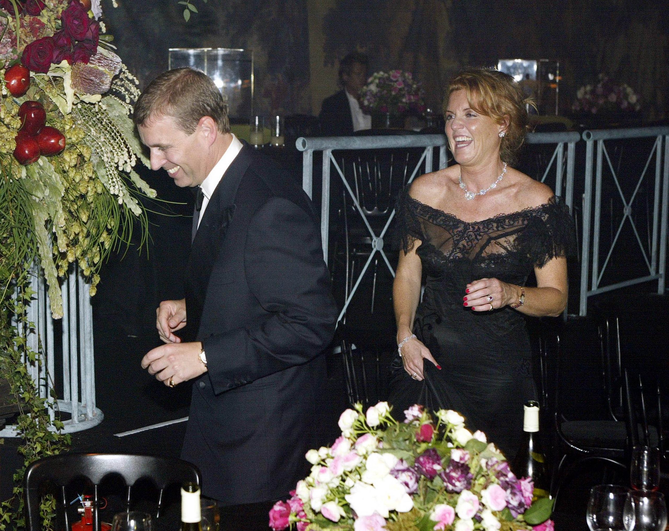 Andrew Mountbatten-Windsor and Sarah Ferguson at the Garrard jewellers launch party on September 13, 2002, in London, England. | Source: Getty Images