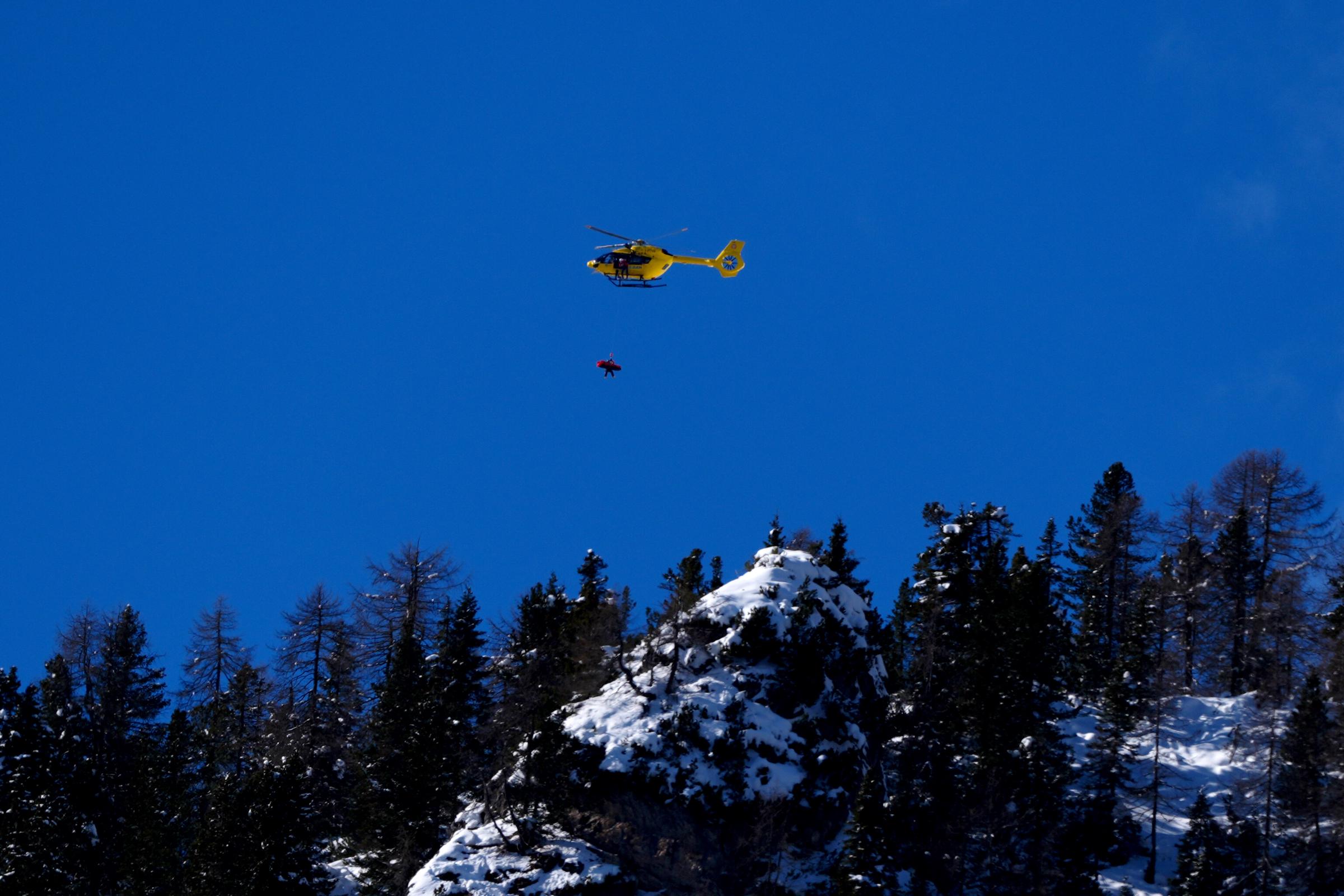Lindsey Vonn after she crashed out during the Women's Alpine Downhill Skiing at at the Milano Cortina 2026 Winter Olympics in Italy on February 8. | Source: Getty Images