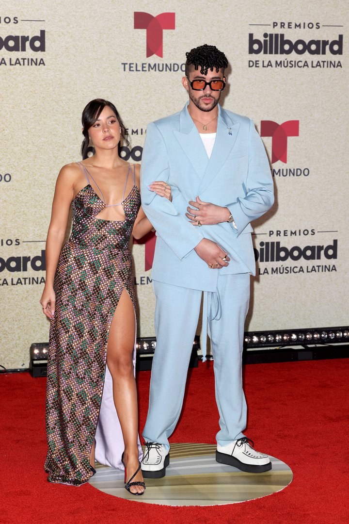 Gabriela Berlingeri and Bad Bunny on the red carpet at the Watsco Center on September 23, 2021 | Source: Getty Images