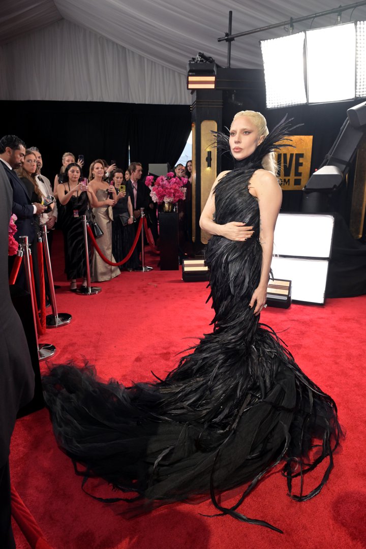 Lady Gaga steps onto the red carpet during the 68th Grammy Awards | Source: Getty Images