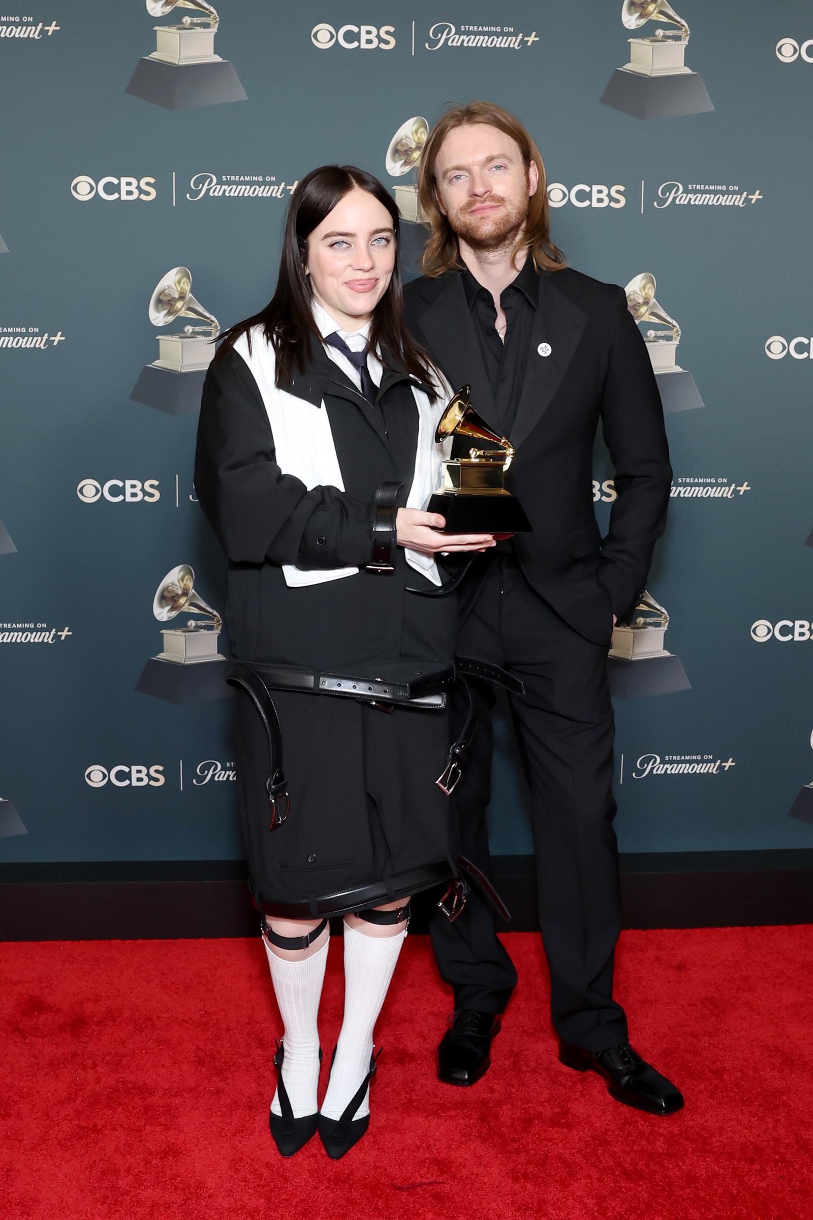 Billie Eilish and Finneas O'Connell, winners of the Song of the Year award for “WILDFLOWER”, pose in the press room during the 68th GRAMMY Awards at Crypto.com Arena on February 1, 2026, in Los Angeles, California | Source: Getty Images