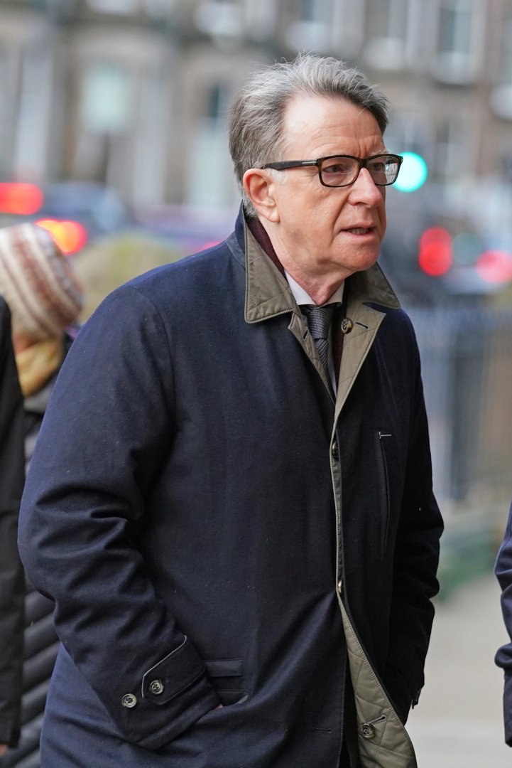 Lord Peter Mandelson at a memorial service of Alistair Darling at Edinburgh's St Mary's Episcopal Cathedral on December 19, 2023. | Source: Getty Images