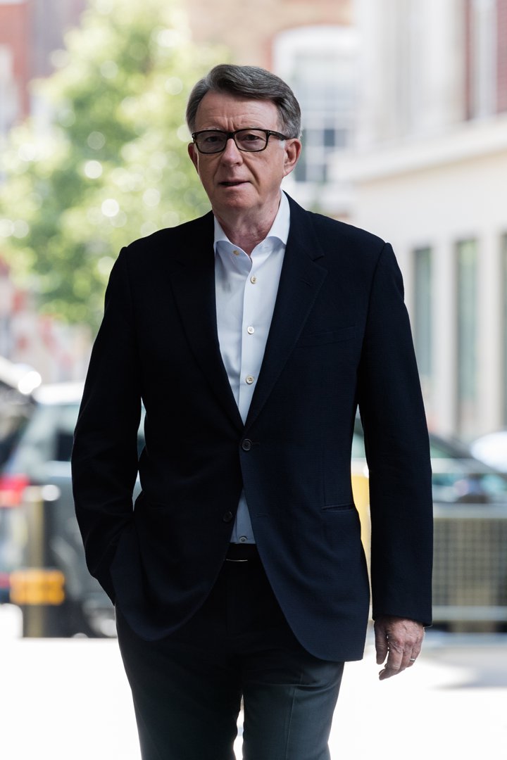 Lord Peter Mandelson at the BBC Broadcasting House in London, England, on June 23, 2024. | Source: Getty Images