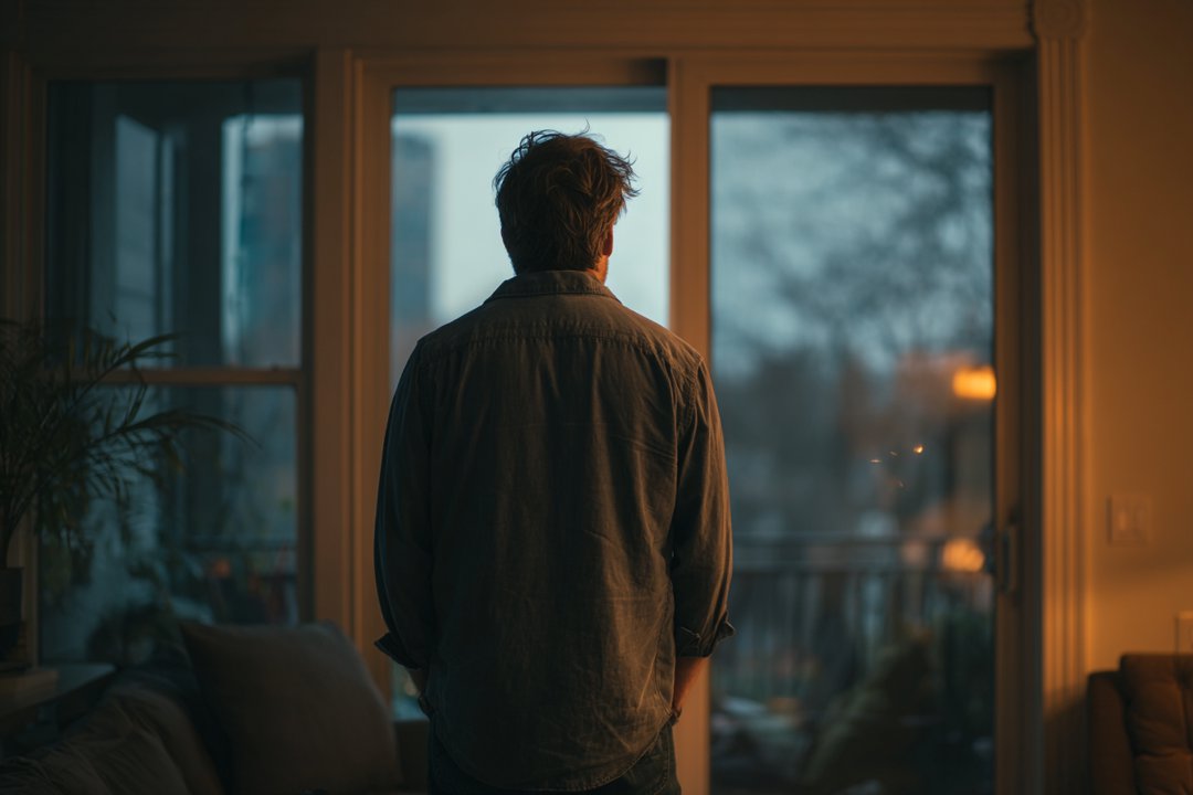A man standing in a living room | Source: Midjourney