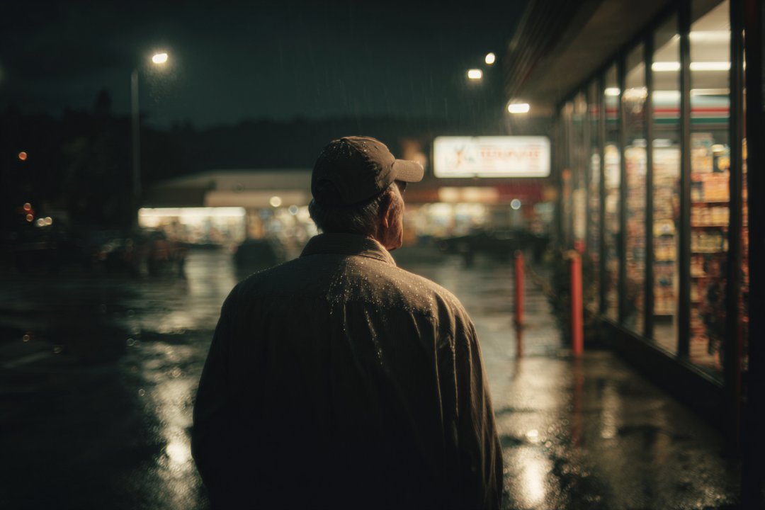 A man standing outside a store | Source: Midjourney