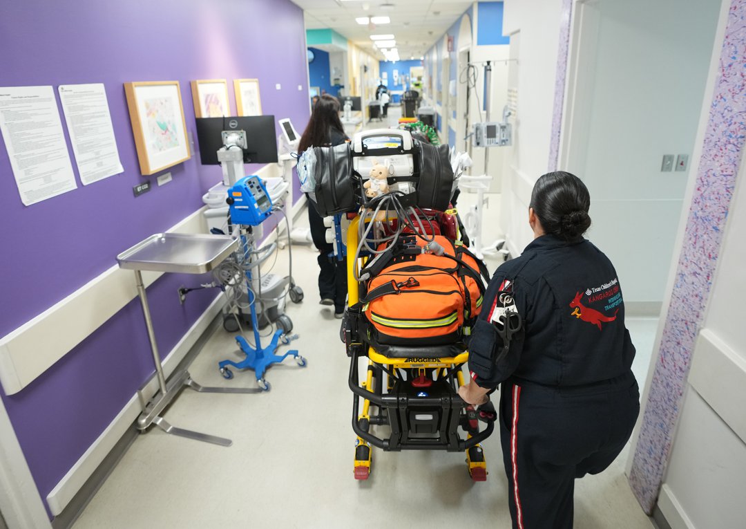 Texas Children's Hospital's Kangaroo Crew members walking through the hallways of the hospital in Texas, United States, on September 23, 2025. | Source: Getty Images