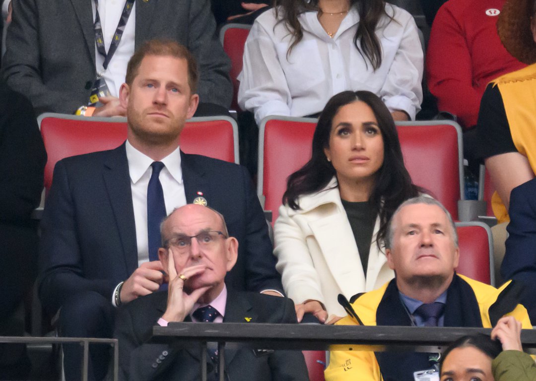 Prince Harry, Duke of Sussex and Meghan, Duchess of Sussex during the opening ceremony of the 2025 Invictus Games at BC Place on 8 February 2025 in Vancouver, British Columbia, Canada. | Source: Getty Images