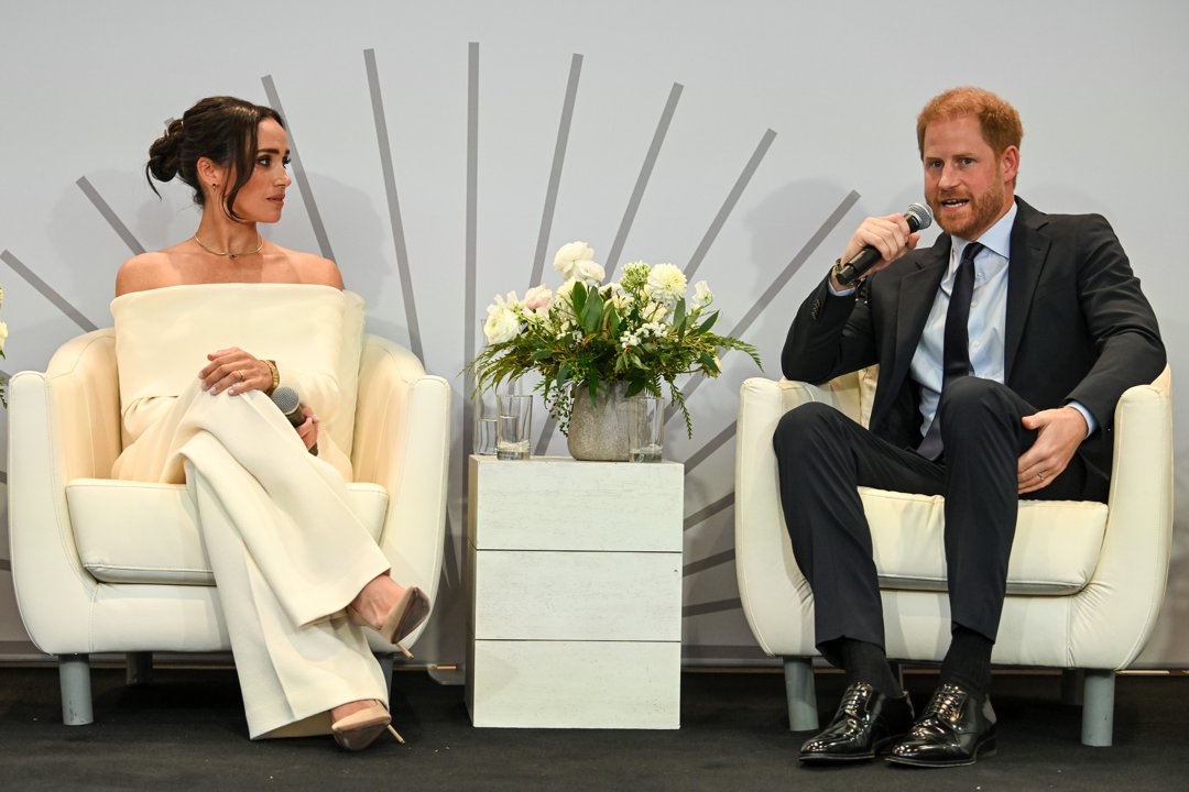 Meghan, Duchess of Sussex and Prince Harry, Duke of Sussex speak onstage at The Archewell Foundation Parents' Summit: Mental Wellness in the Digital Age during Project Healthy Minds' World Mental Health Day Festival 2023 at Hudson Yards on 10 October in New York City. | Source: Getty Images
