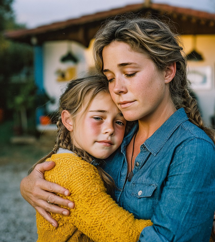 A mother comforting her child | Source: Midjourney