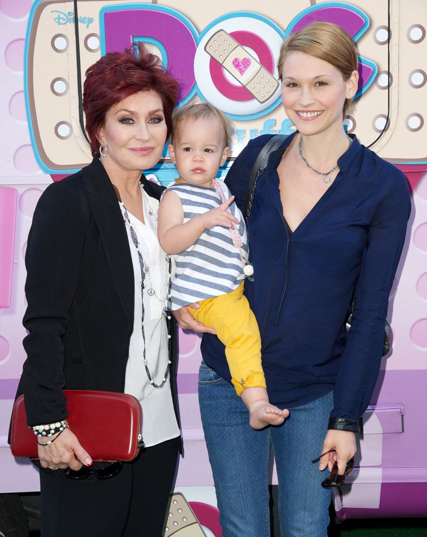 Sharon Osbourne, granddaughter Pearl and daughter-in-law Lisa Stelly attend Disneys Juniour's 