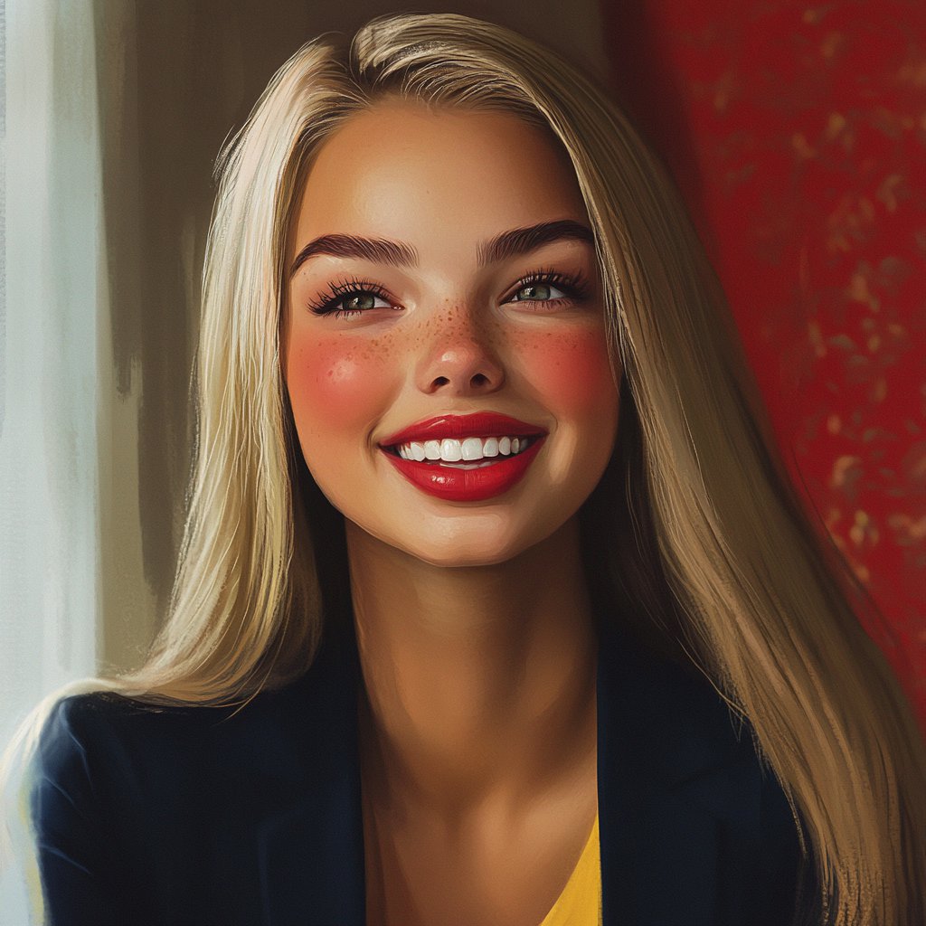 A woman laughing | Source: Midjourney