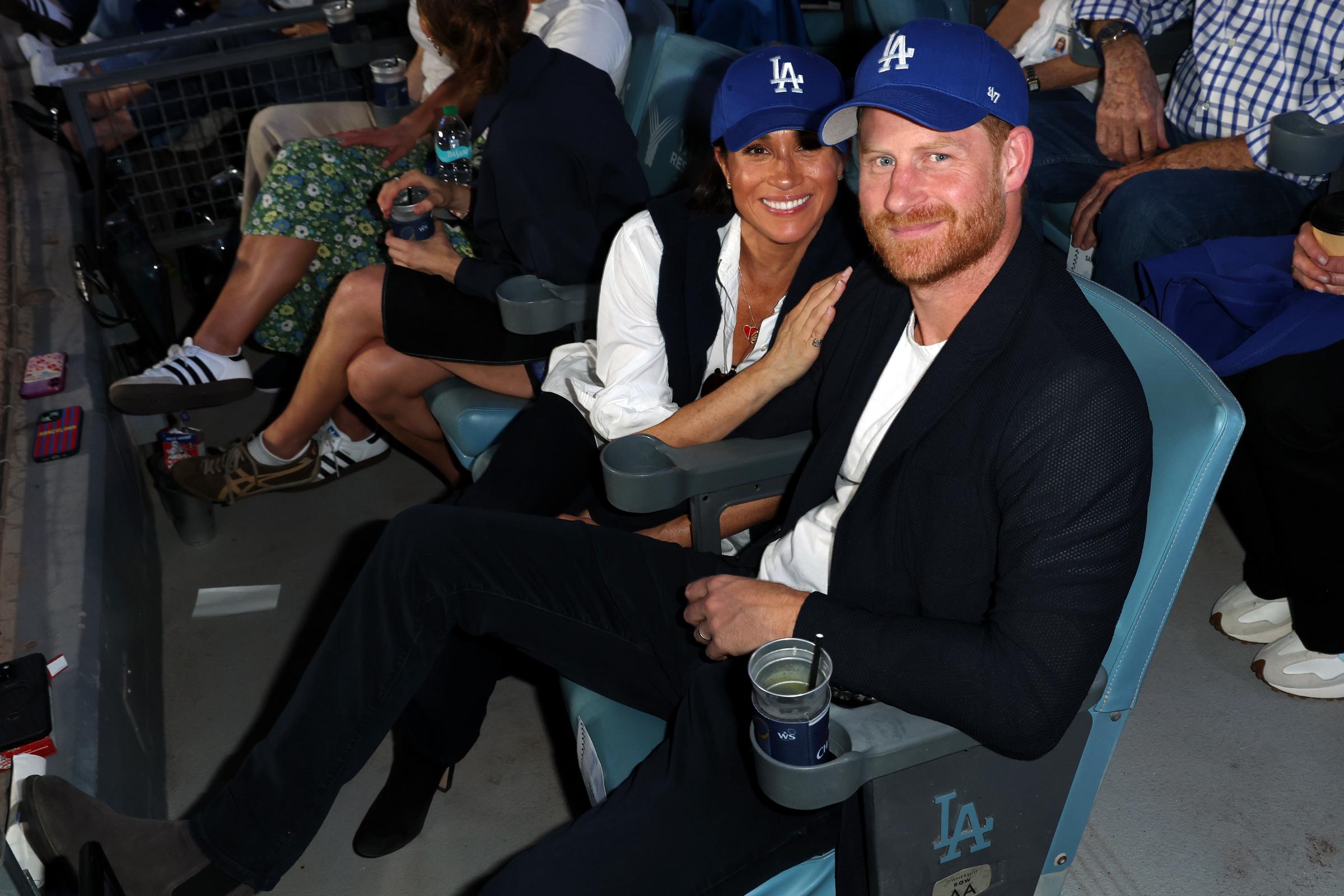 The Duke and Duchess of Sussex during Game Four of the 2025 World Series between the Toronto Blue Jays and the Los Angeles Dodgers on October 28 in California, United States. | Source: Getty Images