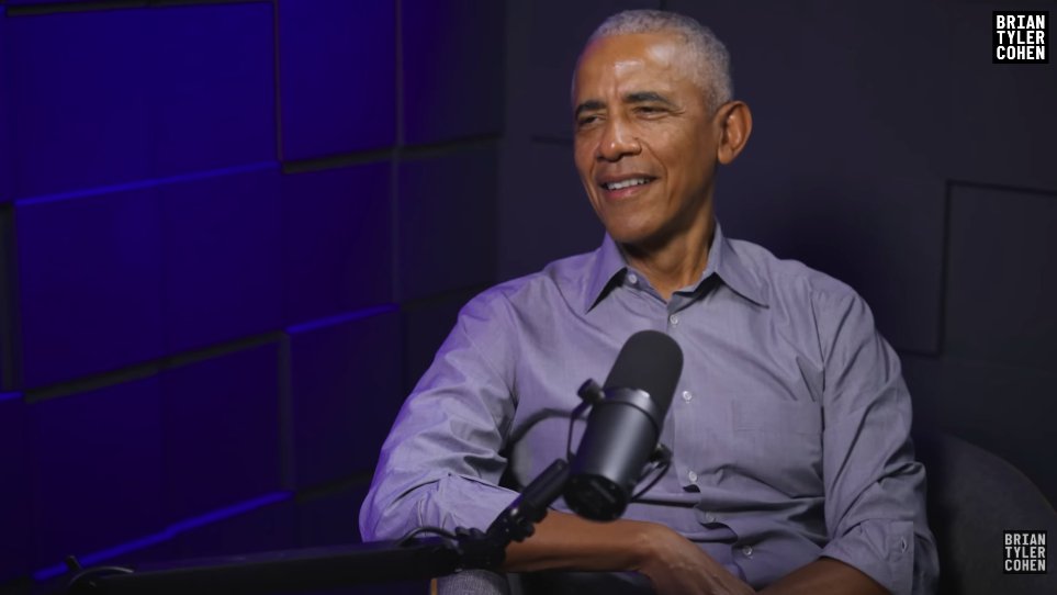 Barack Obama chuckling at the mention of the video Donald Trump shared, posted on February 14, 2026. | Source: YouTube/Bryan Tyler Cohen