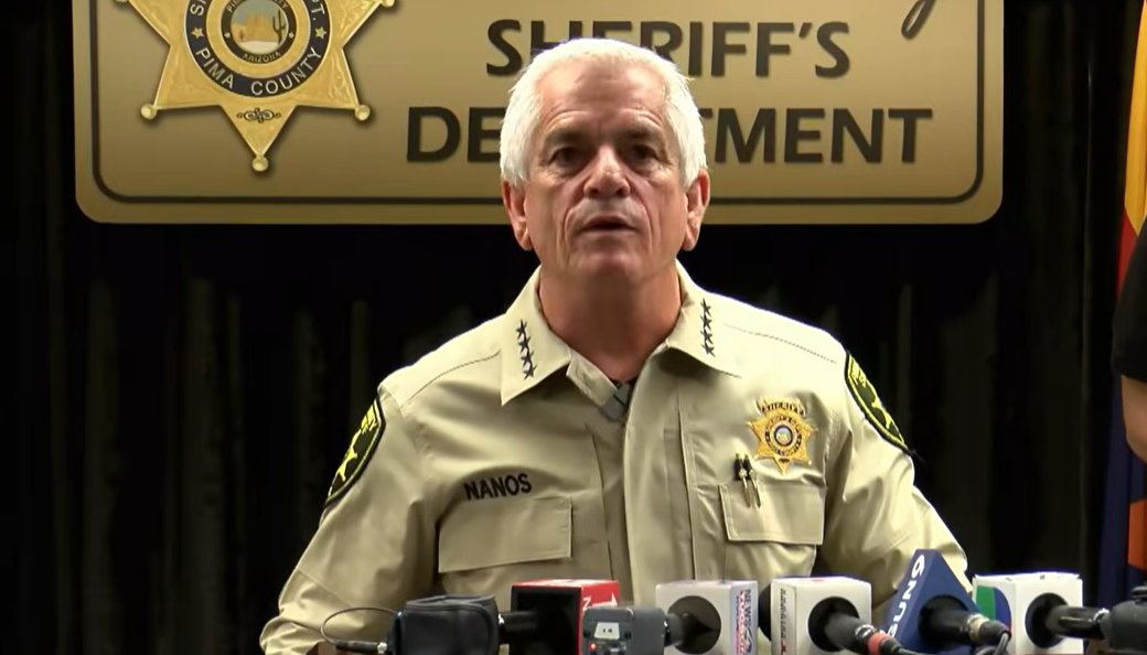 Sheriff Chris Nanos during a press conference as seen in a video posted on February 3, 2026 | Source: YouTube/NBC News