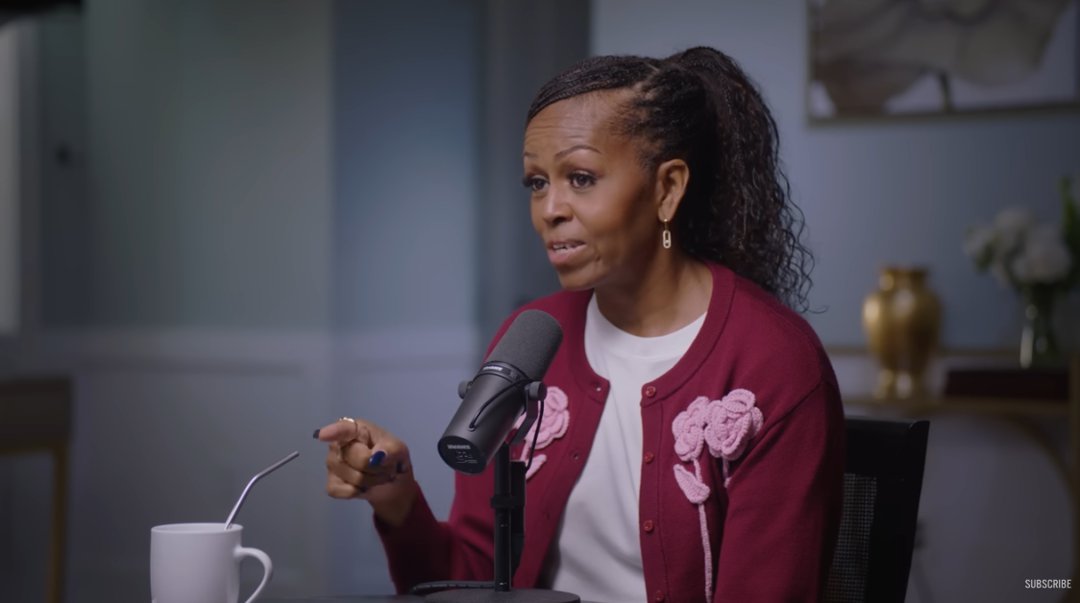 Michelle Obama makes a pointed observation about Barack Obama's chewing, a habit that also irritates their daughters, Malia and Sasha Obama. | Source: YouTube/michelleobama