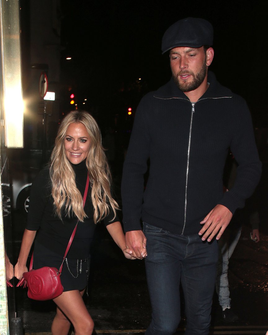 Caroline Flack and Lewis Burton seen at Sexy Fish restaurant in Mayfair on October 16, 2019, in London, England. | Source: Getty Images