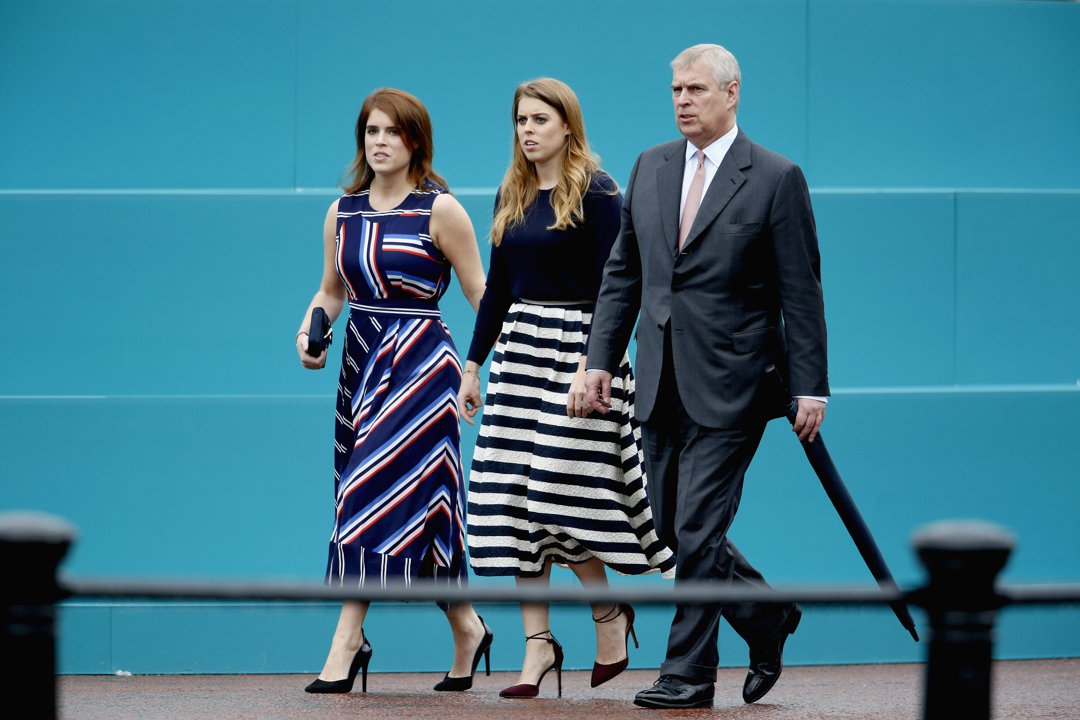 Princess Eugenie of York, Princess Beatrice of York and Prince Andrew, on June 12, 2016 in London, England. | Source: Getty Images