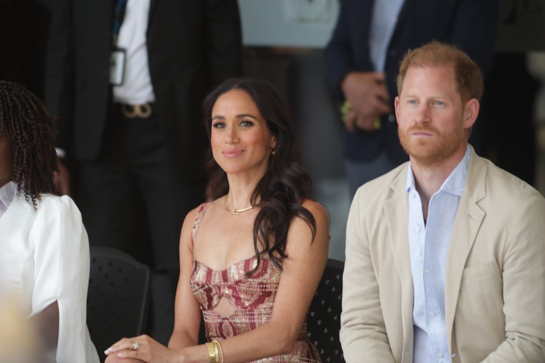 Prince Harry, Duke of Sussex, and Britain's Meghan, Duchess of Sussex, visit Delia Zapata Art Center in Bogota, Colombia on August 15, 2024 | Source: Getty Images