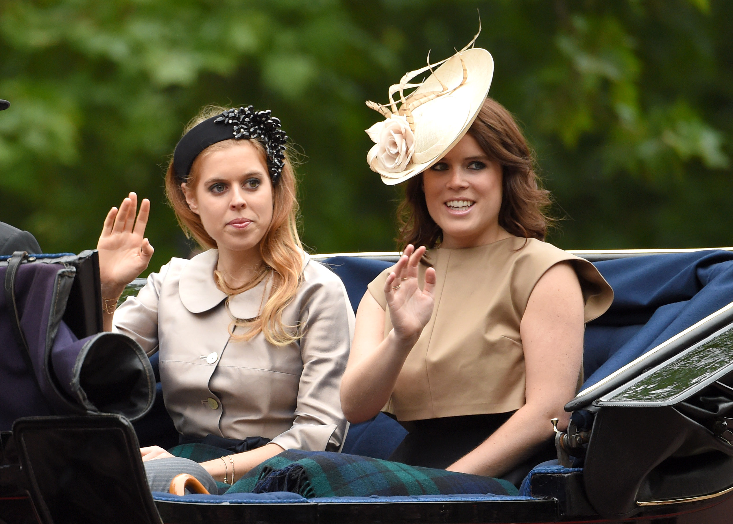Princess Beatrice of York and Princess Eugenie of York attend the annual Trooping The Colour ceremony at Horse Guards Parade on June 13, 2015 in London | Source: Getty Images