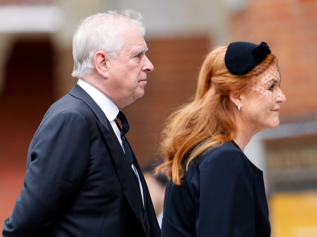 Sarah Ferguson and Andrew Mountbatten-Windsor at Katharine, Duchess of Kent's Requiem Mass service at Westminster Cathedral on September 16, 2025, in London, England. | Source: Getty Images