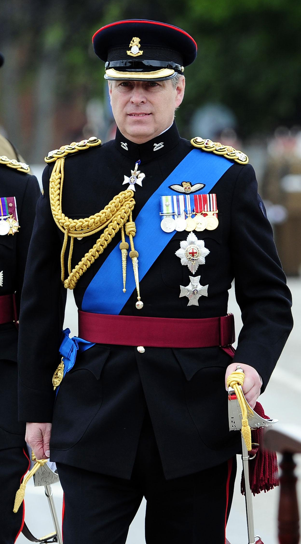 Andrew Mountbatten-Windsor presents new Regimental Colours to soldiers of the Yorkshire Regiment on the Parade Ground at Imphal Barracks, York, on 6 June 2006..