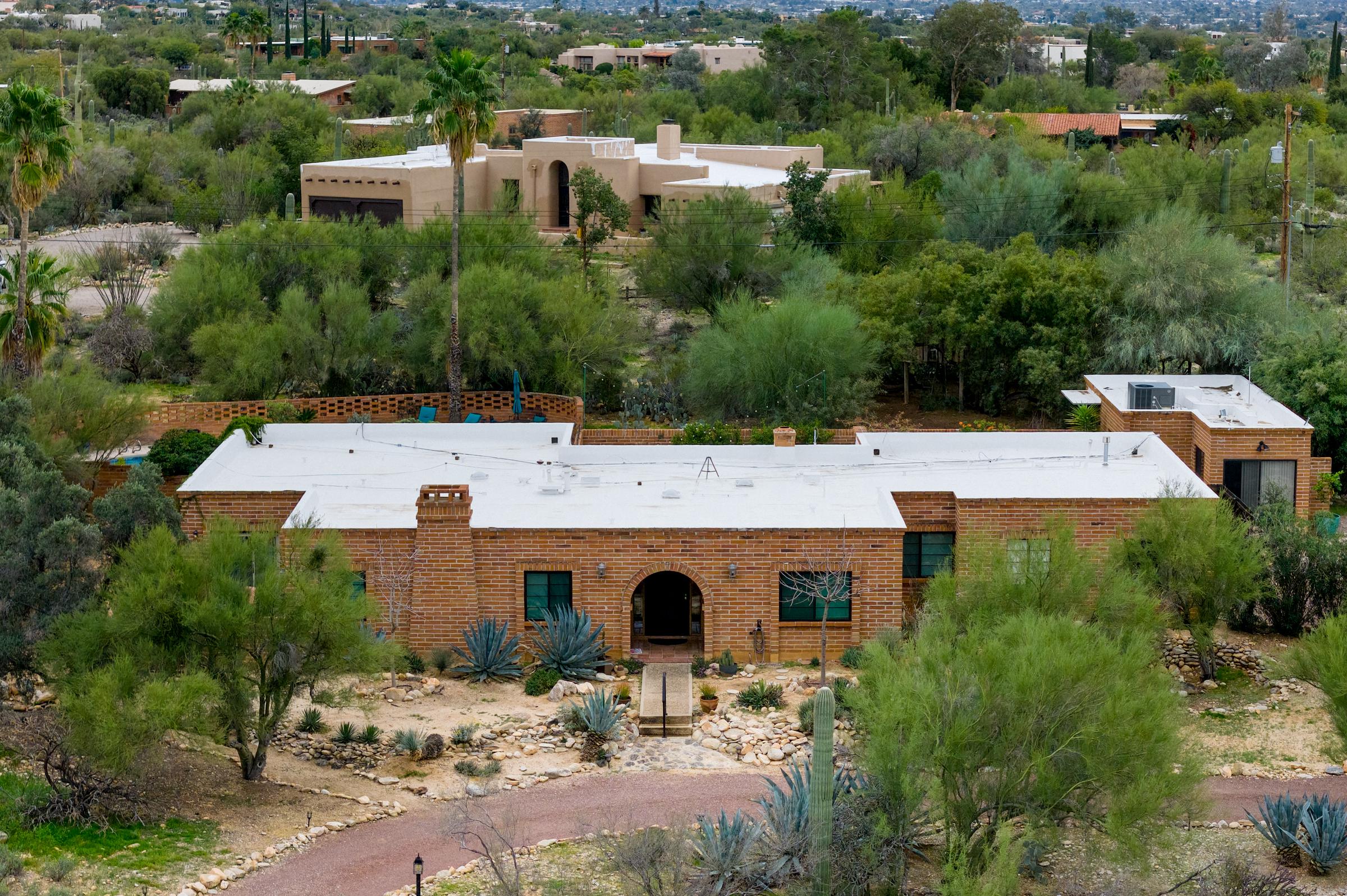 An aerial view of Nancy Guthrie's residence on February 16, 2026 | Source: Getty Images