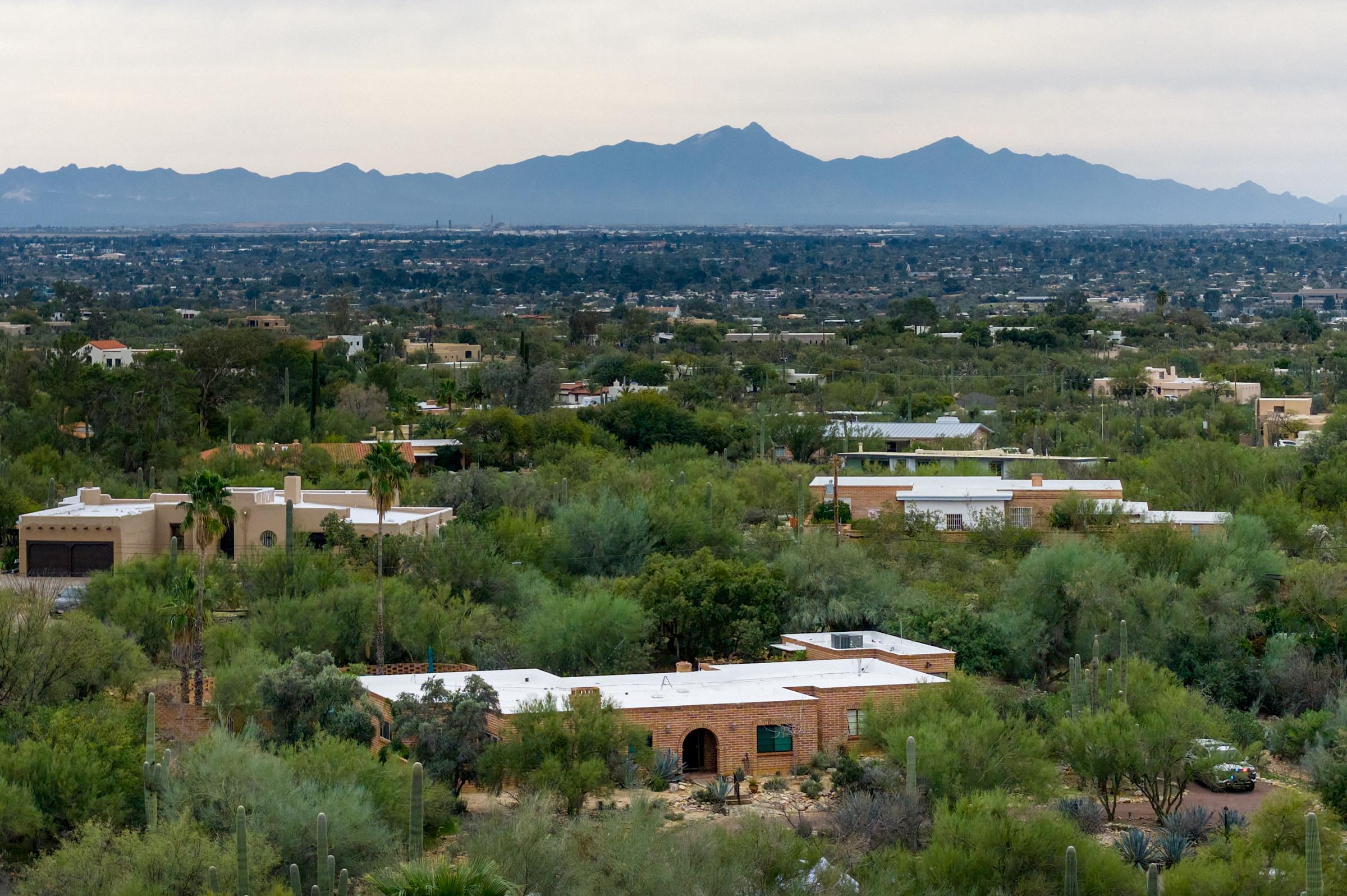 An aerial view of Nancy Guthrie's residence on February 16, 2026 | Source: Getty Images