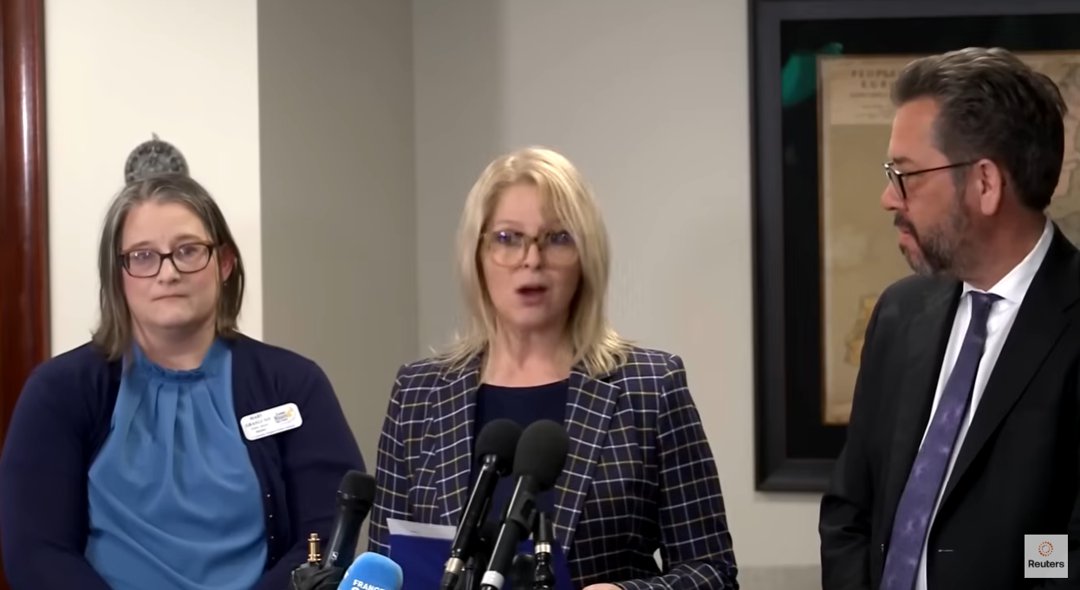 Zena Stenvik speaks at a press conference regarding the ICE apprehension of local students | Source: YouTube/Reuters